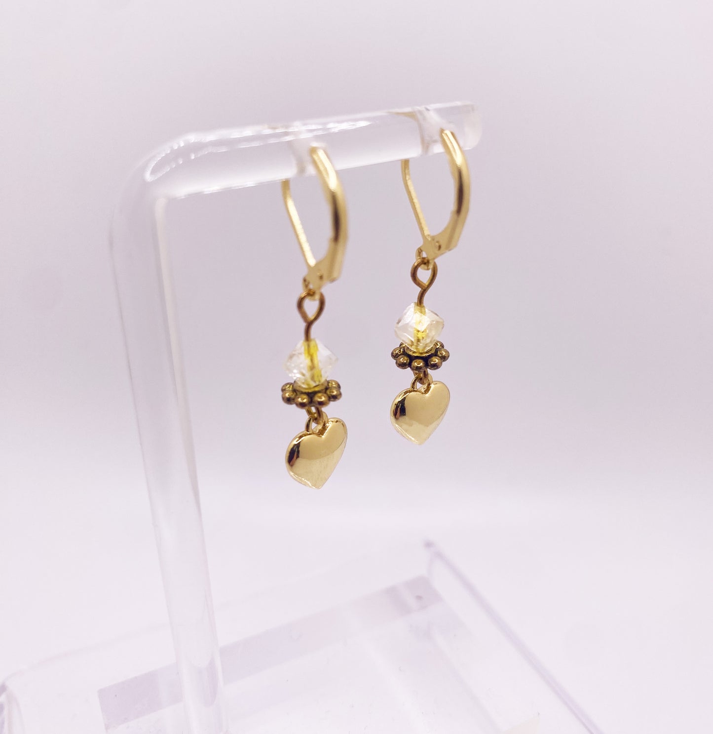 18k Heart and Citrine Earrings