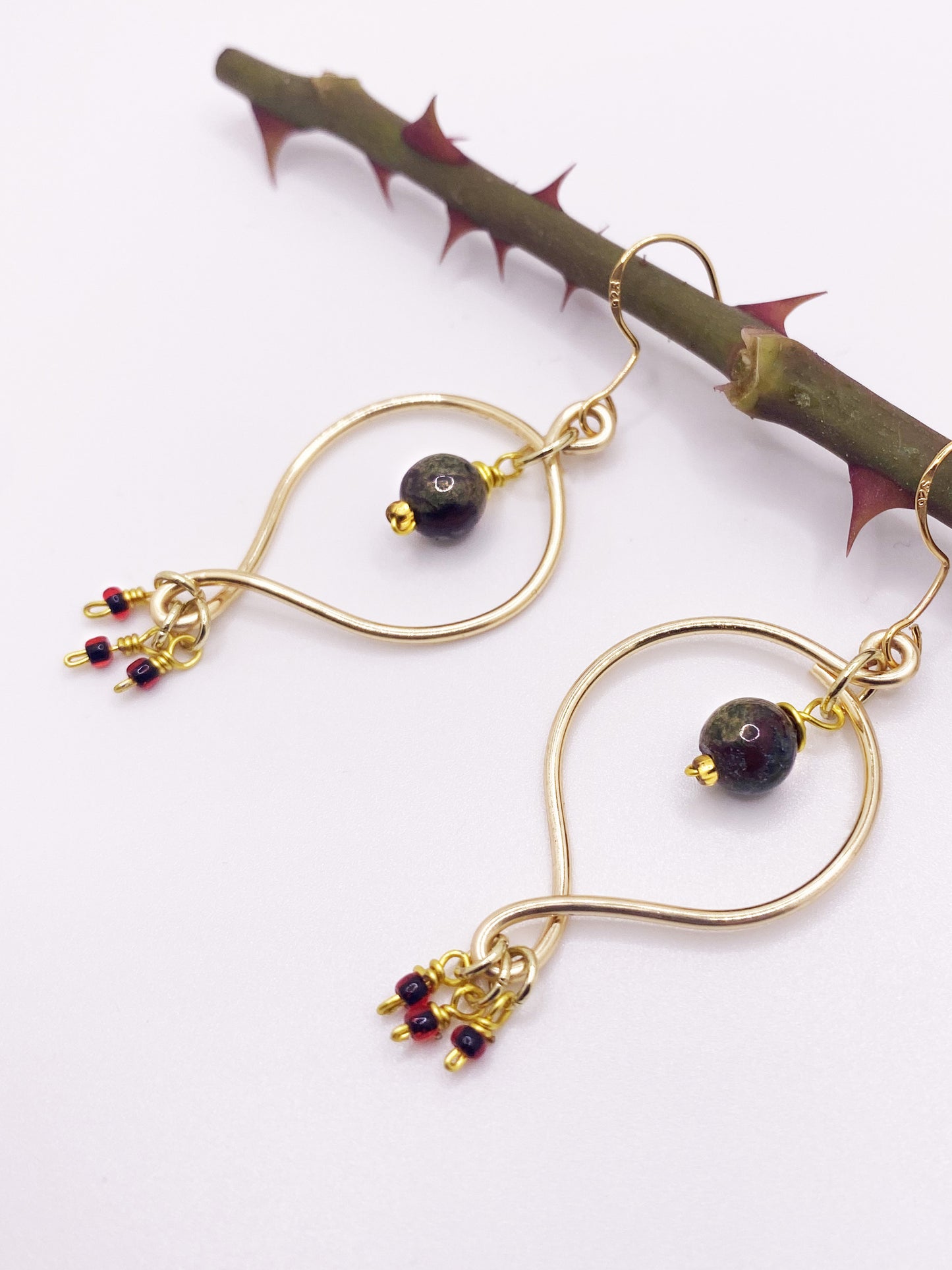 Drippin' Dragon Blood Stone Earrings