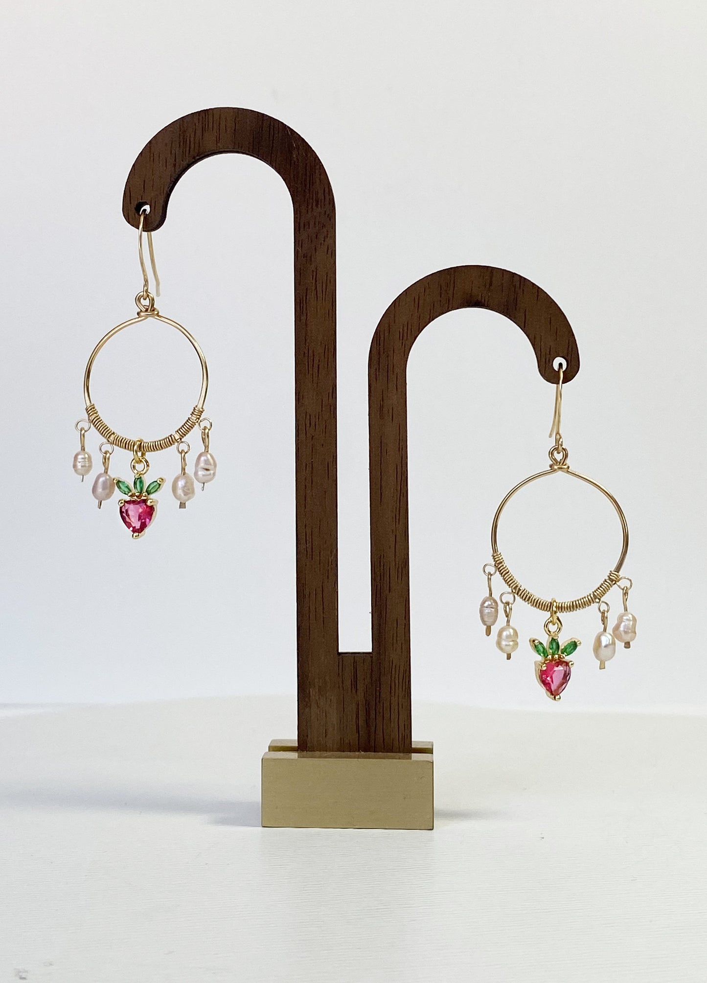 Ruby Heart Chandelier Earrings