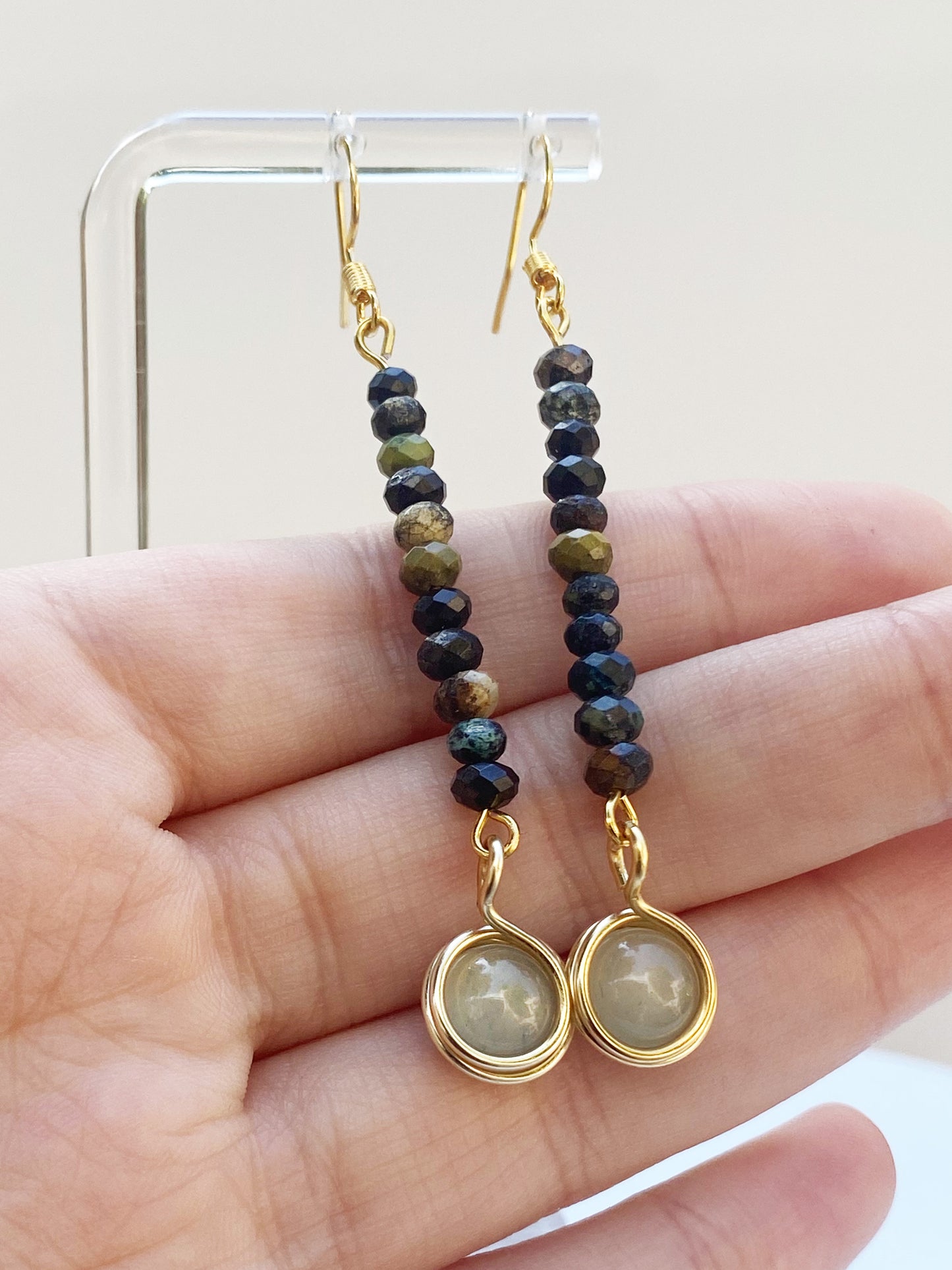 Jade and Howlite Drops