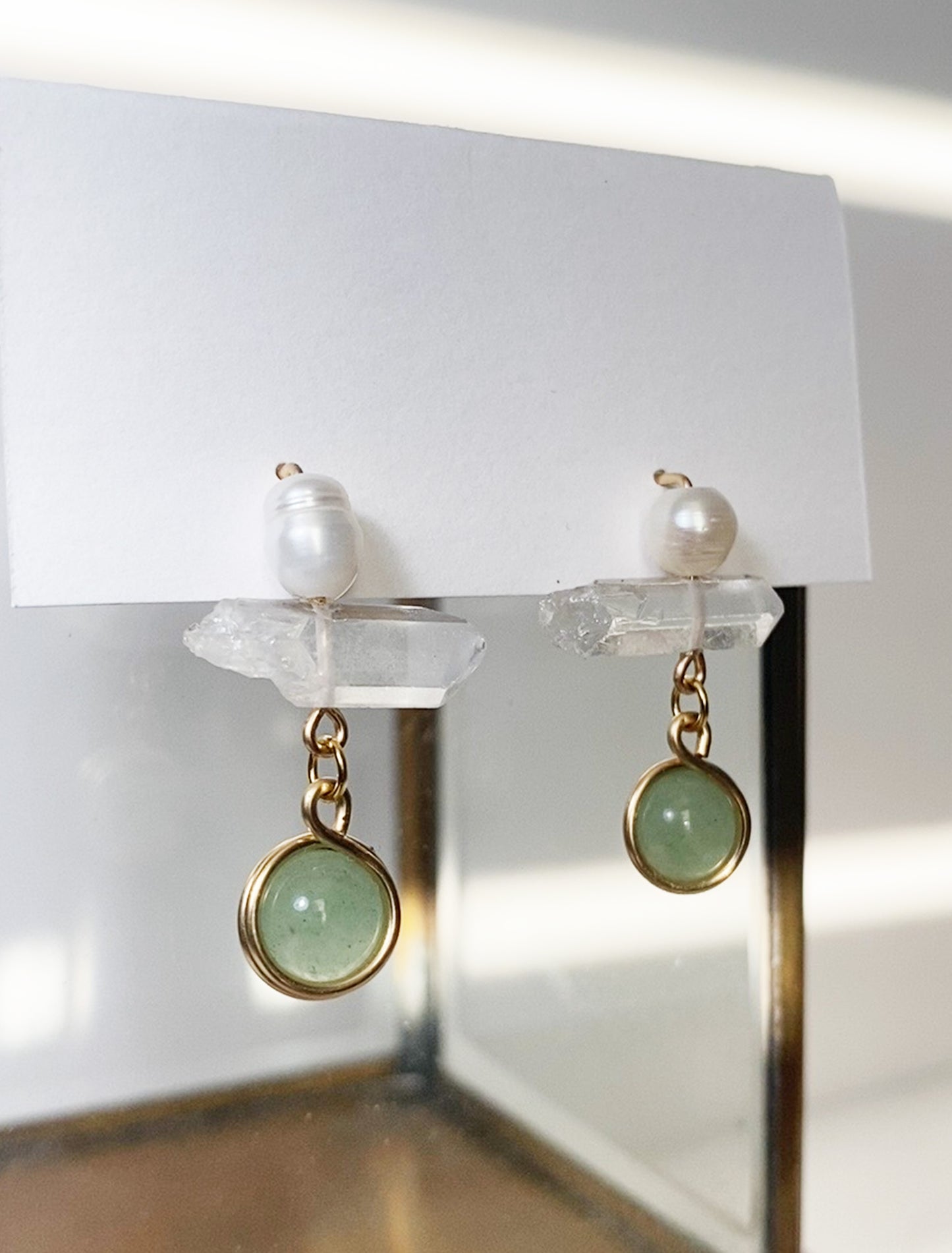 Jade x Quartz Earrings