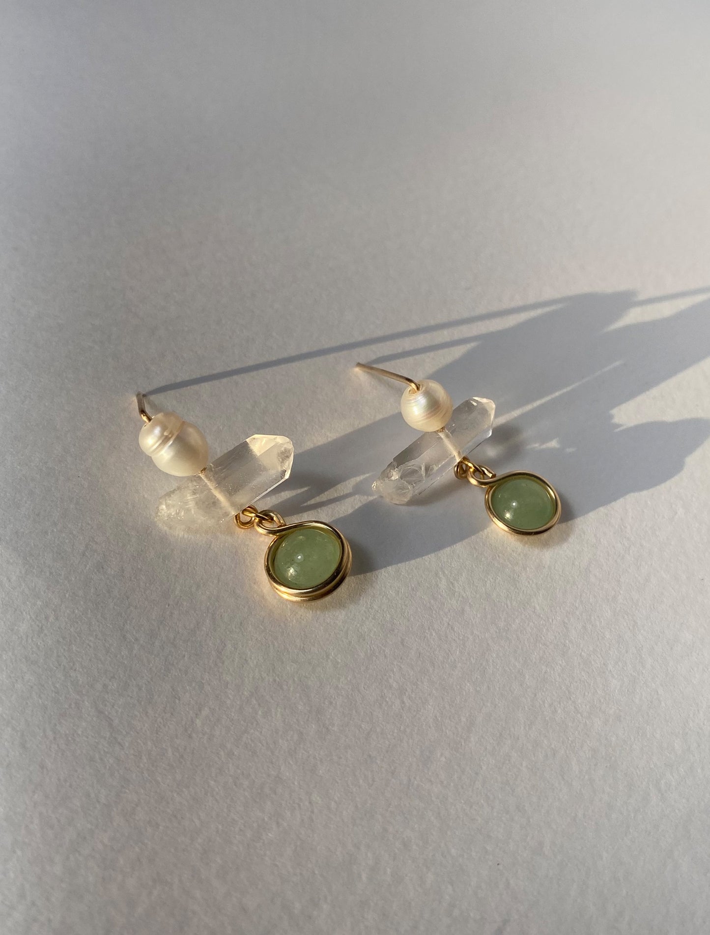 Jade x Quartz Earrings