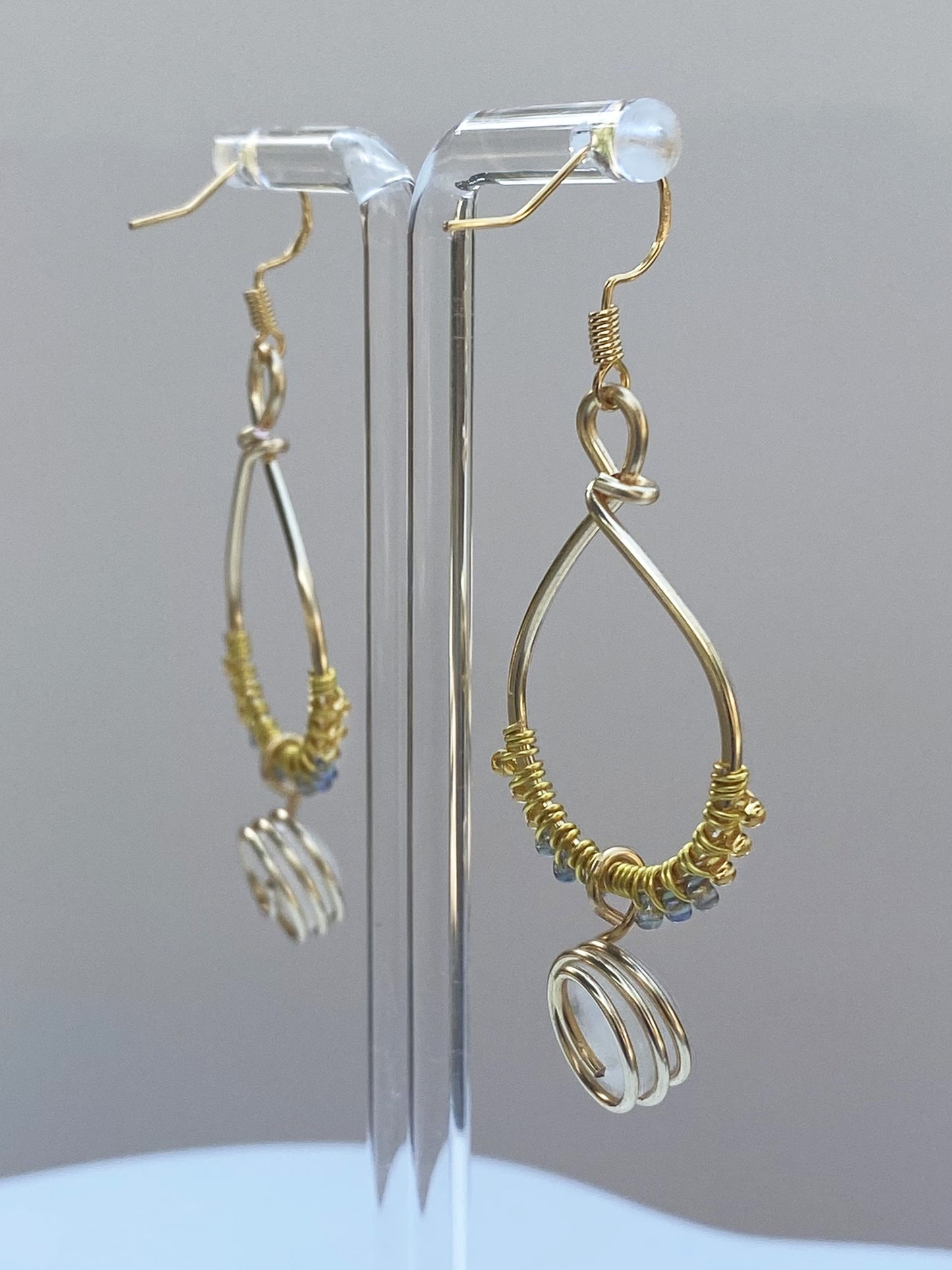 Moonstone Chandelier Gold Earrings