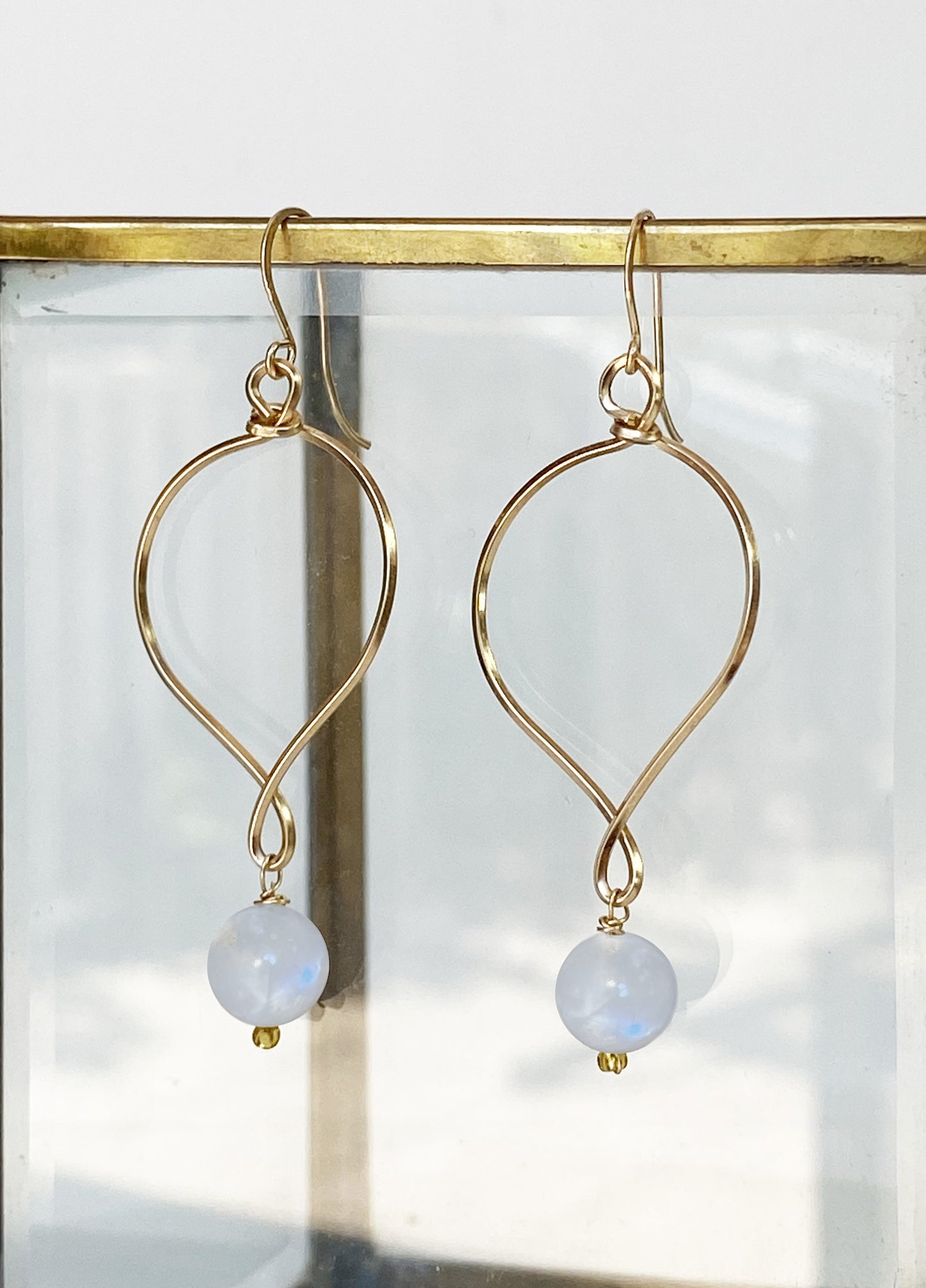 Moonstone Twist Earrings