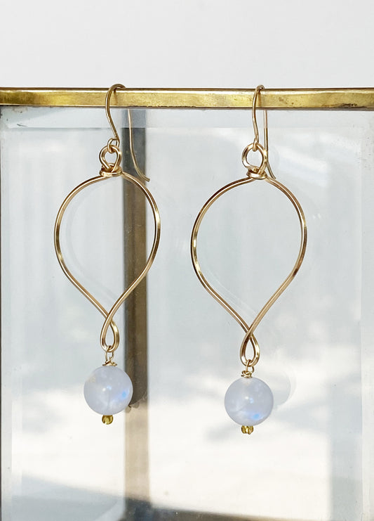 Moonstone Twist Earrings