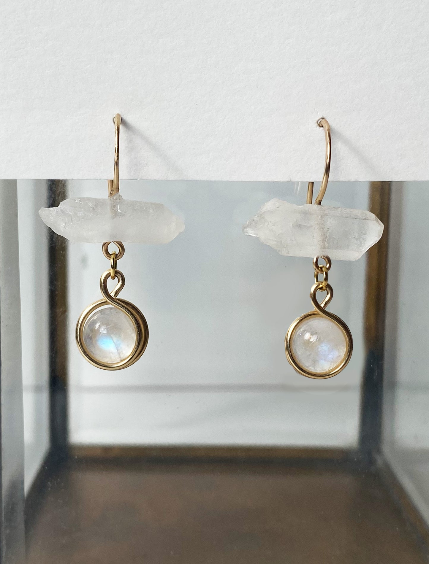 Moonstone x Quartz Earrings