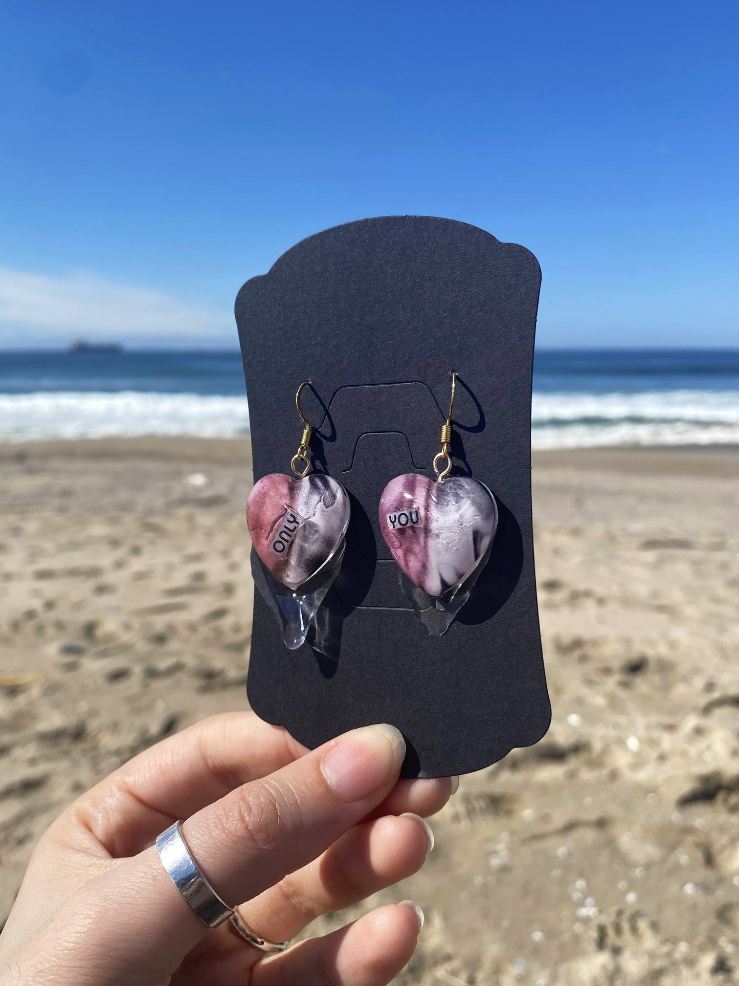 "Only You" - Dripping Heart Earrings