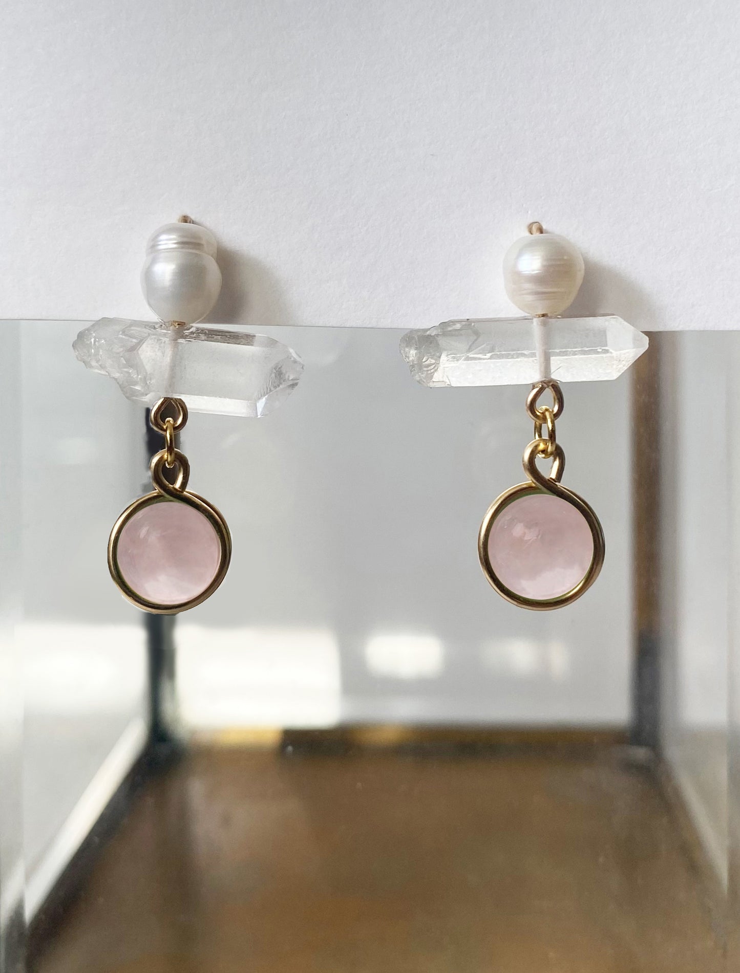 Jade x Quartz Earrings