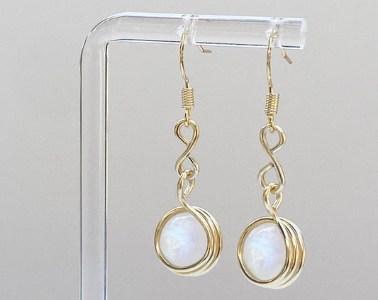 Moonstone Chained Drop Earrings