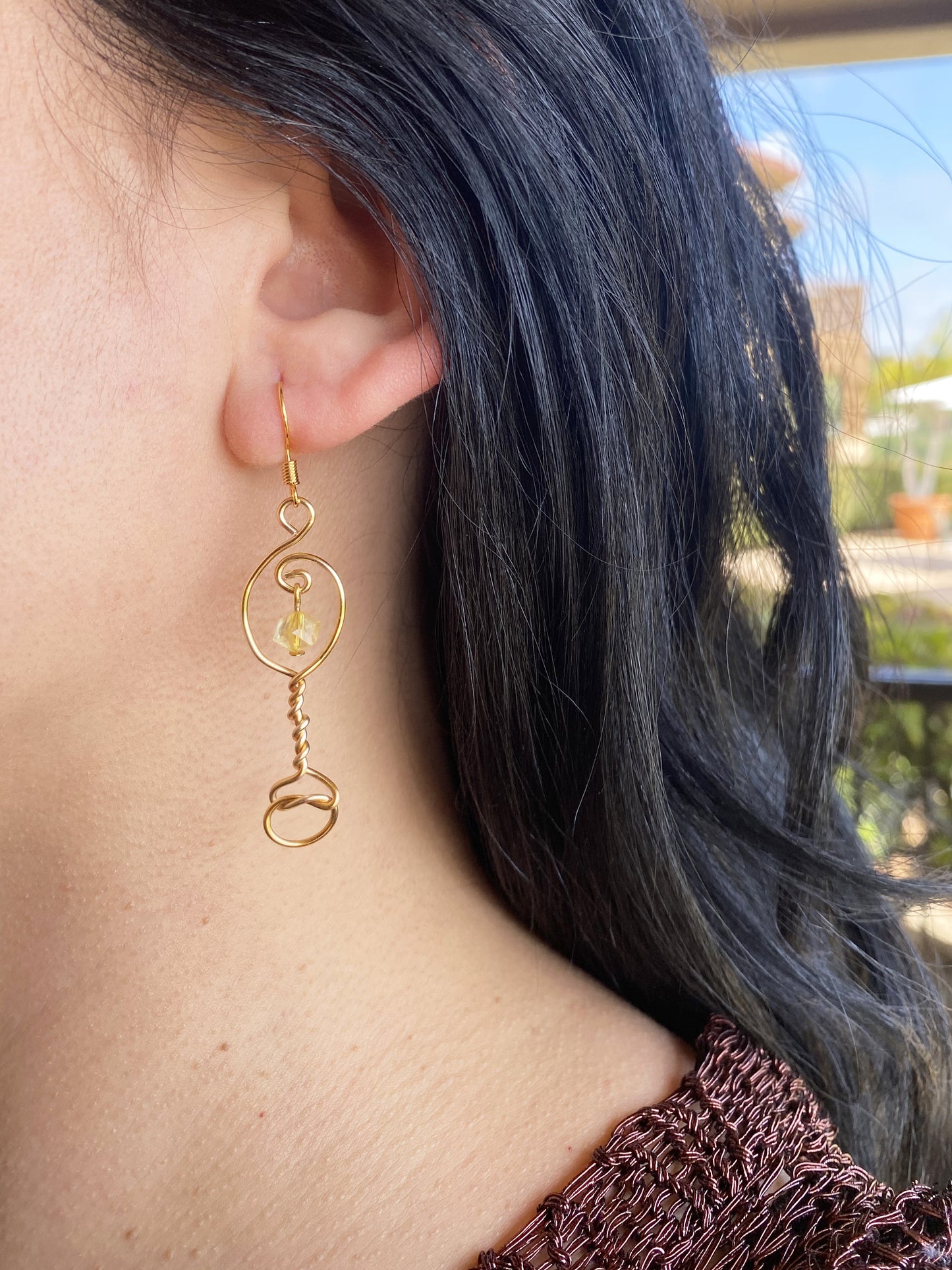 Twisted Citrine Earrings