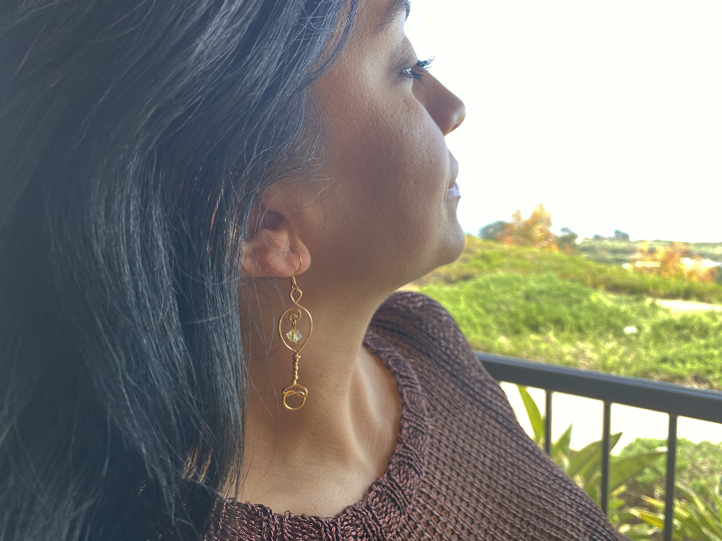 Twisted Citrine Earrings